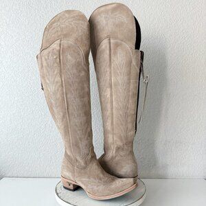 Lane LEXINGTON Over the Knee Womens Cowboy Boots 8.5 Latte Suede Western Cowgirl